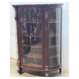 Curved Glass Oak China Cabinet 44/19/62