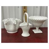 Westmoreland English hobnail milk glass candy