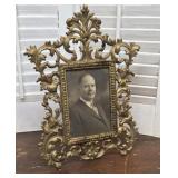 Antique Rococo Style Gold Gilt Cast Iron frame /
