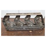 Antique chocolate mold 4 bunnies w/clamps - heavy
