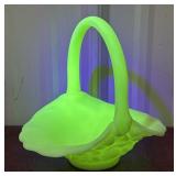 Fenton Custard Satin Art Glass Basket ï¿½Water