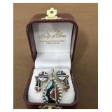 Zuni pendant, earrings- earring backs stamped 925