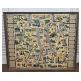 1934 Romance of the finger lakes map by Sydney