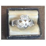 Antique Sterling silver claddagh ring