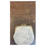 Beautiful 1920s white seed pearls evening purse