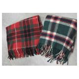 2 Vintage Plaid Wool Auto / Picnic Blankets -