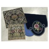 Embroidered textiles- stunning, velvet backed,