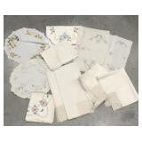 Linens- doilies, table runner etc, some