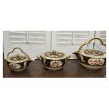 Wedgewood Imari teapot, creamer, & sugar