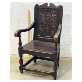 Fruit Carved Bishops Chair w/Arms