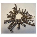 Large ring of antique furniture skeleton keys