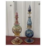 Hand-blown Egyptian glass perfume bottles