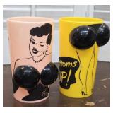 2 Bottoms Up Busty Cocktail Cups / Rattles -