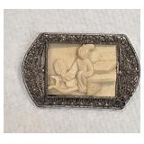 Vintage Chinese Filigree Silver Plated brooch