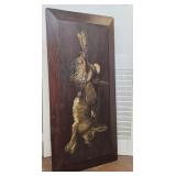 Folksy game painting on wood - pheasants and