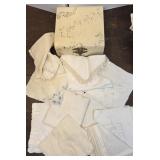 Beautiful Celluloid hankies box w/ white hankies