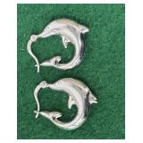 14k white gold Dolphin Earrings