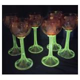Set 6 cranberry cut stems - (glow green)