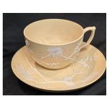 Antique English Wedgwood Caneware Cup & Saucer -