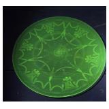 Ballerina glows green Vaseline plate - Green