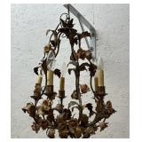 Brass & Glass Floral Hanging Light- needs