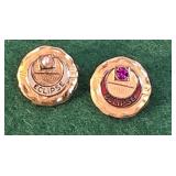 2 10k gold Eclipse pins