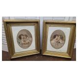 Pair of Victorian gold gilt gesso frames