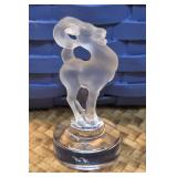 Lalique Ram Art Glass Figure Paperweight Signed -