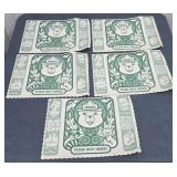 5 vintage 1974 Smokey the Bear placemats - c