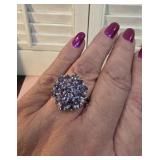 Size 10ï¿½ Sterling silver 3ct tanzanite flower
