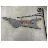 Antique office store front sign