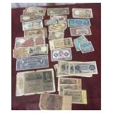 WWII foreign paper currency - German, Japanese,