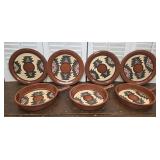7pcs signed redware Southwest studio pottery