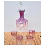 Victorian Czech Hand Blown-Hand Painted Decanter,