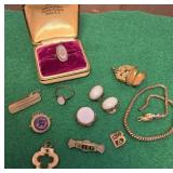 Early jewelry - rings, serpent, mother of pearl,