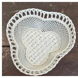 Antique Belleek Irish Porcelain Intricate Basket