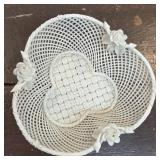 Antique Belleek Irish Porcelain Intricate Basket
