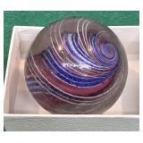 Very large swirl marble - GLOWS under black light
