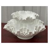 Fenton Hobnail candy compote and bonbon dish set