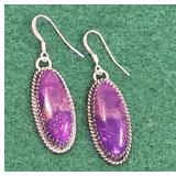 Boyd Navajo sterling purple turquoise earrings