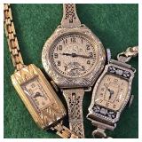 3 vintage Art Deco wrist watches - Bulova,