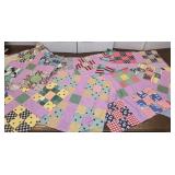 20 Vintage Hand Stitched Large Double Nine Patch