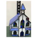 Tiffany-style stained glass church accent lamp