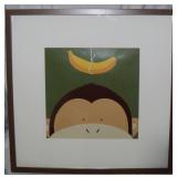 Framed & Matted "Peek-a-Boo X Monkey" Art Print
