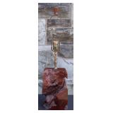 Mid Century Brutalist Burl Wood Table Lamp in the