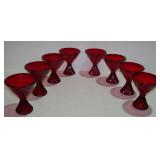 8 Antique Art Deco Paden City Depression Era Ruby