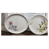 2 plates - Syracuse China yellow roses and
