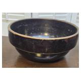 Brown stoneware batter bowl - hairline