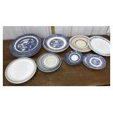 Assorted plates, saucers- Churchill, Corelle etc