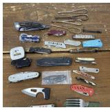 Pocket knives, paint can openers etc